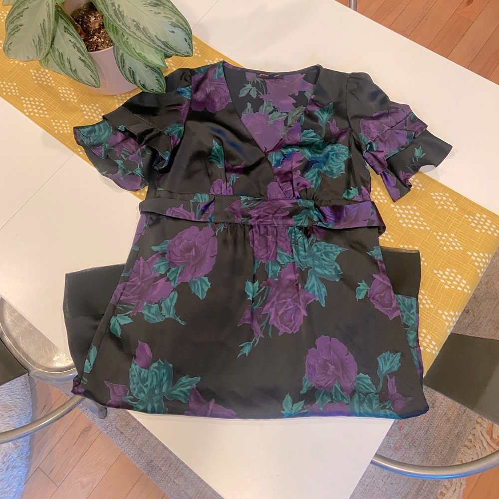 Betsey Johnson floral kimono wrap dress